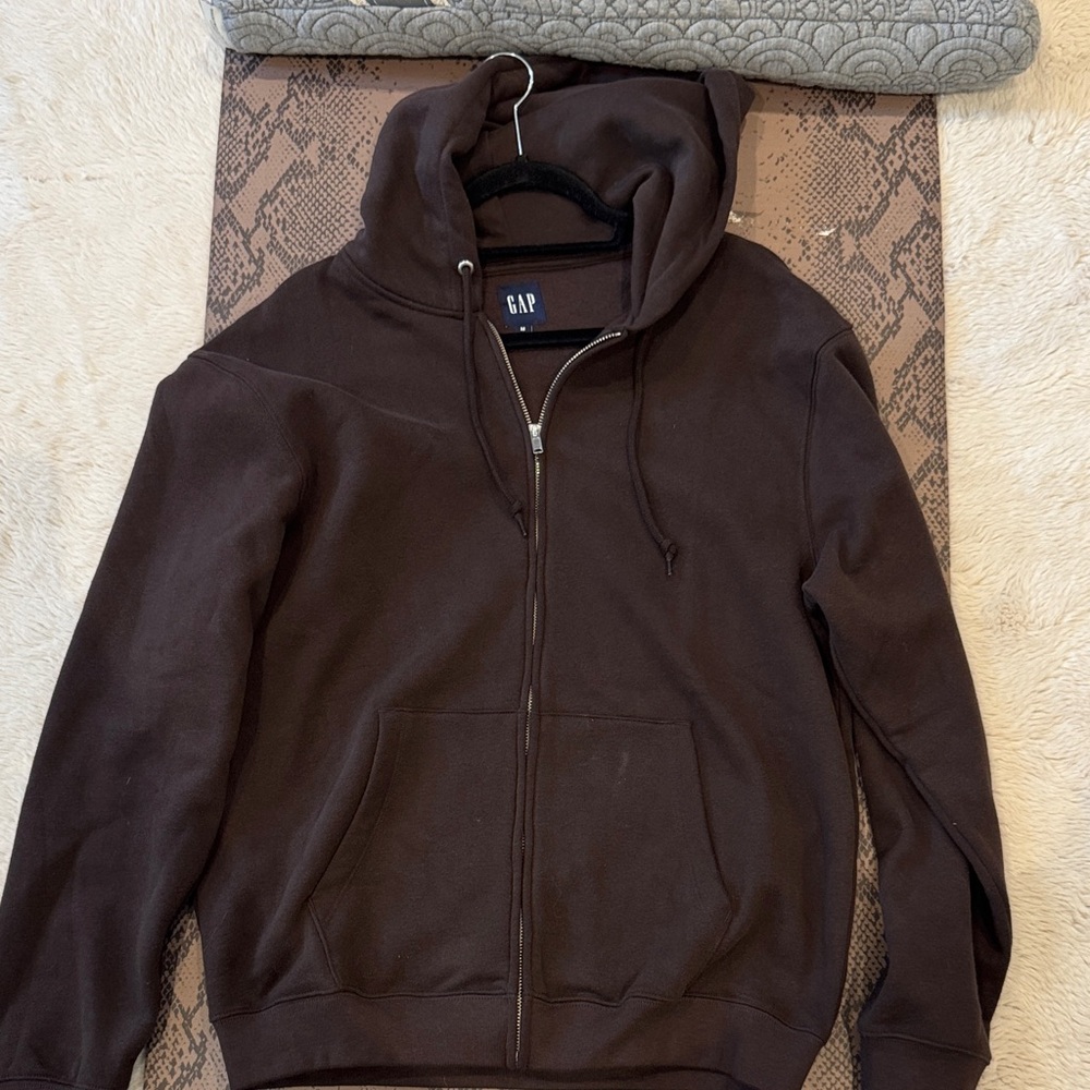 GAP Men's Dark Brown Zip-Up Hoodie